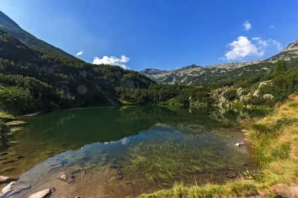 Amazing Landscape with The eye lake, Pirin Mountain, Bulgaria