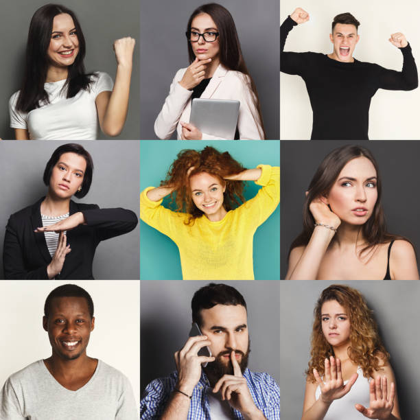 istock Diverse young people positive and negative emotions set 945097454