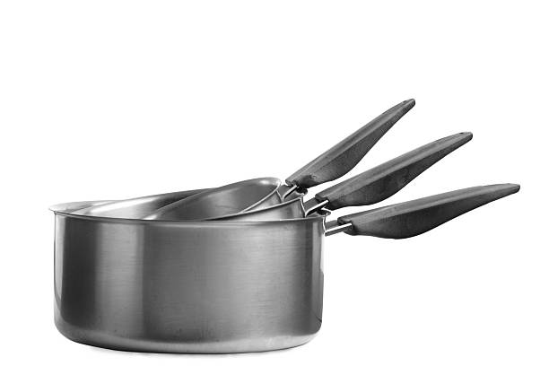 istock three stainless steel saucepans isolated on white 94510161