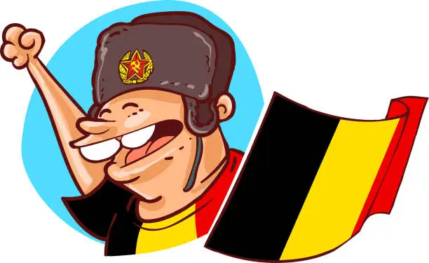 Vector illustration of belgium national team supporter