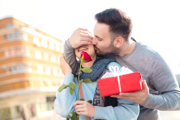 istock Cute loving couple celebrating anniversary 945105026