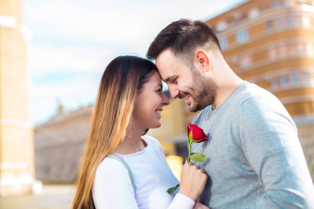 istock Cute loving couple celebrating anniversary 945105540