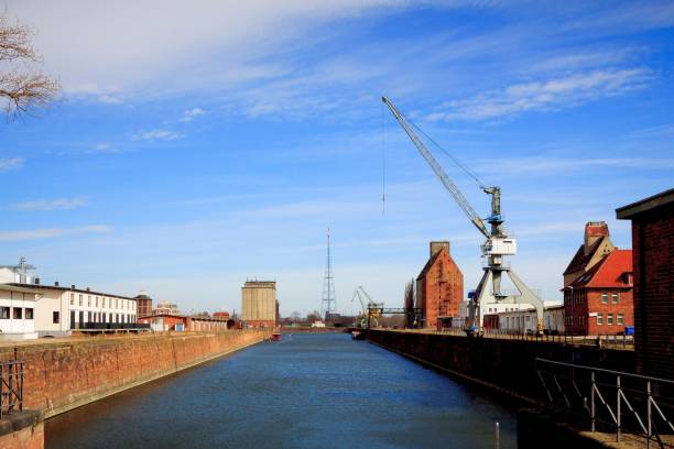 old inland port with crane