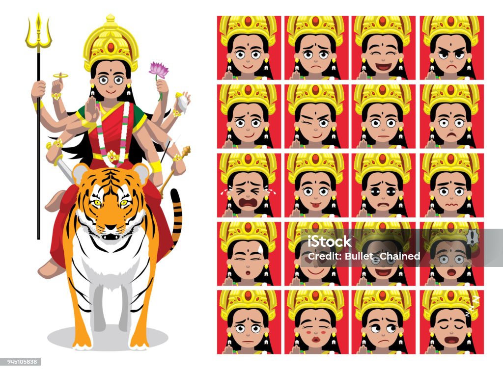 Cute Parvati Cartoon Emotion Faces Vector Illustration Stock Illustration -  Download Image Now - iStock