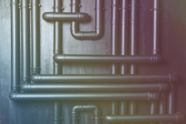 istock Texture of a wall of plastic pipes 945110172