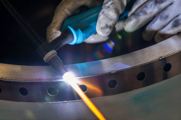 Welder worker stock photo