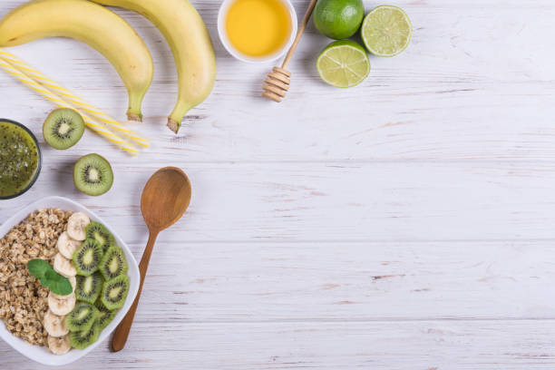 istock Healthy breakfast oatmeal with fruits 945117290