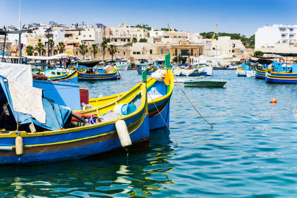 istock Mediterranean traditional colorful boats in Malta 945128122