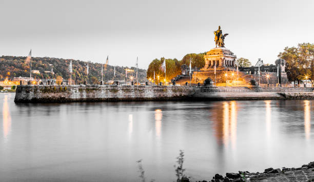 Deutsches Eck in Koblenz Rhineland-Palatinate Germany.