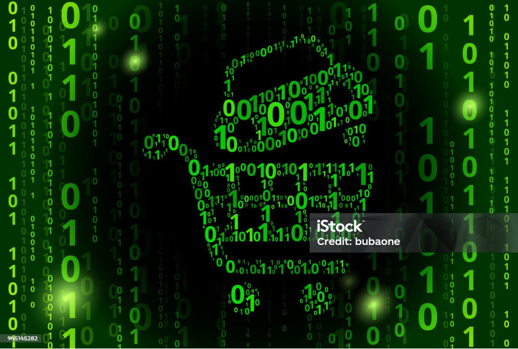 Car Shopping Binary Code Vector Pattern Background Stock Illustration ...