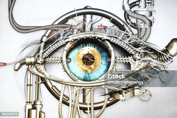 Representation Of Bionic Eye Stock Photo - Download Image Now - Eye, Robot, Cyborg