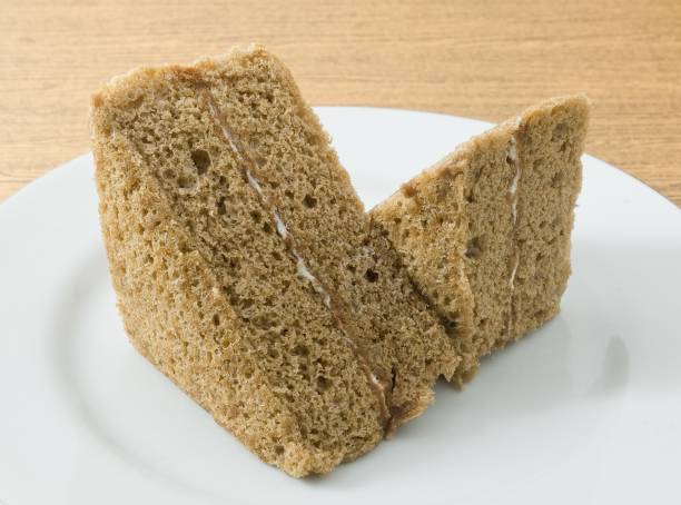 istock Dish of Delicious Triangle Coffee Chiffon Cake 945148818