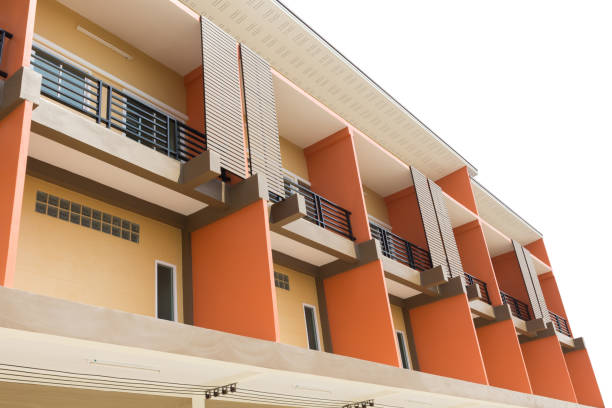 istock A new apartment building in city on white background 945151932