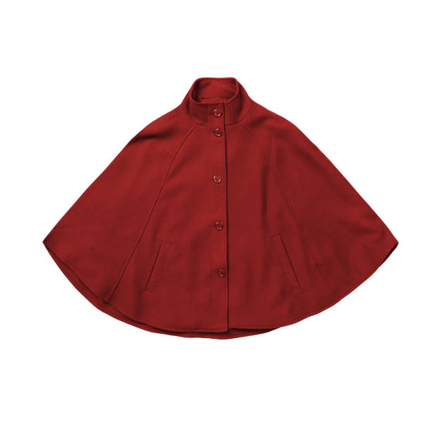 istock red elegant cape poncho, isolated on white background 945153526