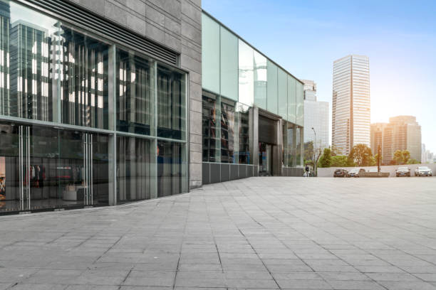 istock Empty floors and modern urban buildings 945159598