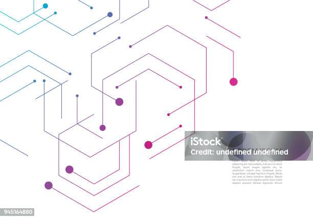 Science Network Pattern Connecting Lines And Dots On Simple Background Stock Illustration - Download Image Now