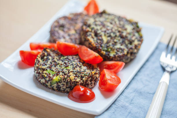 Quinoa burgher with tomatoes