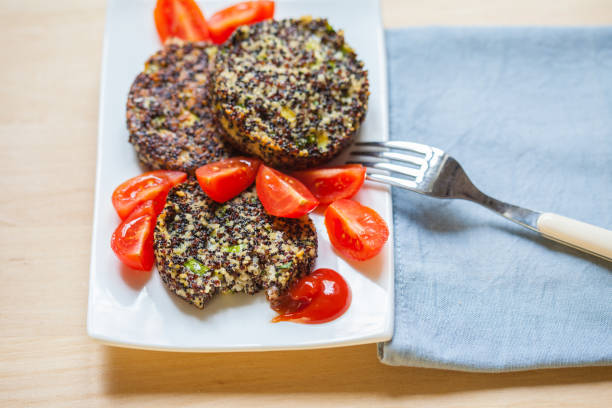 Quinoa burgher with tomatoes