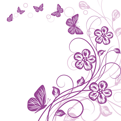 Beautiful floral background in violet color with place for your text.