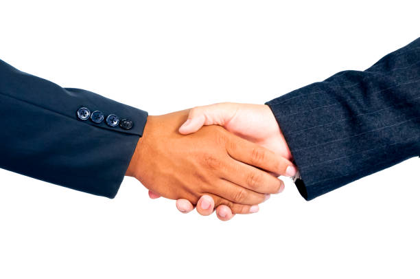 istock White skin with hand to greet each other. 945181872