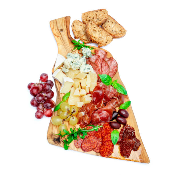 istock Cold meat cheese plate with salami sausage, prosciutto and cheese 945182218