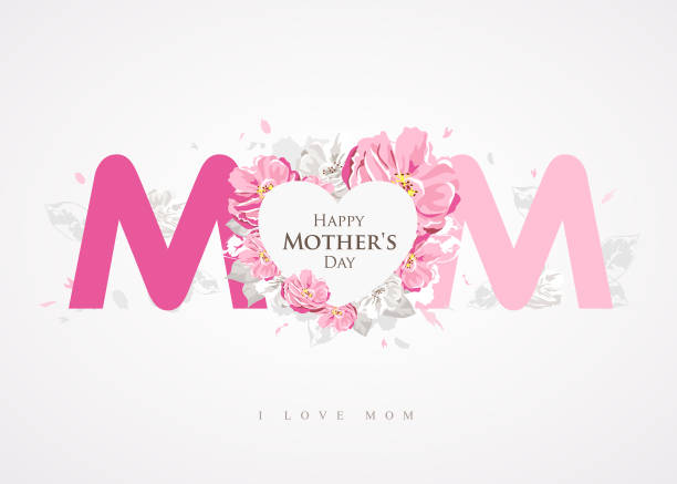 Happy Mother's Day message MOM background greetings card Happy Mother's Day message MOM background greetings card design, vector illustration i love you mom stock illustrations