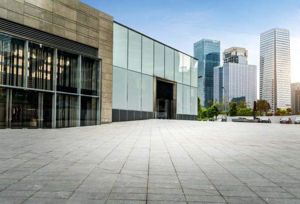 istock Empty floors and modern urban buildings 945187602