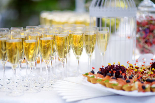 istock Lots of wine glasses during festive event 945192926