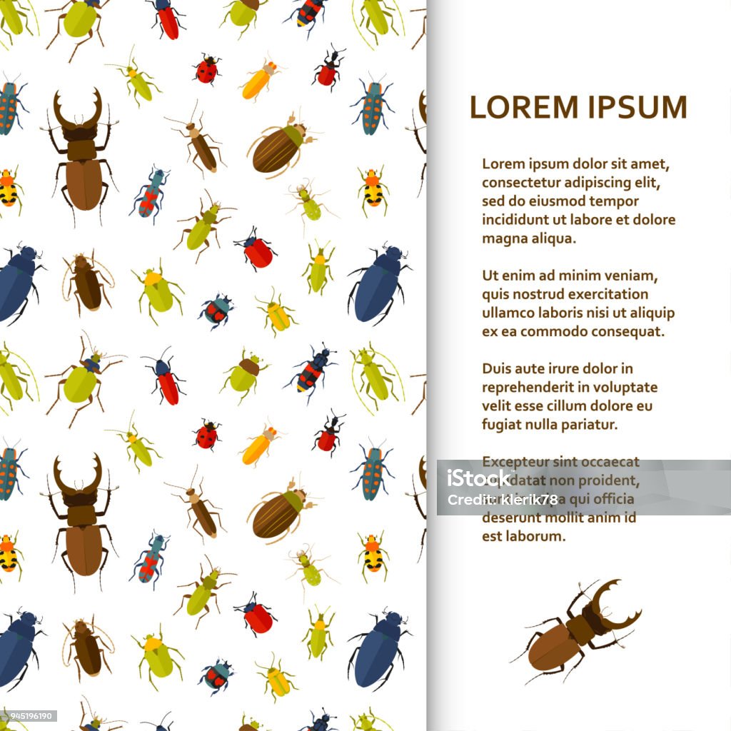 Flat Poster Or Banner Template With Bugs Stock Illustration - Download ...
