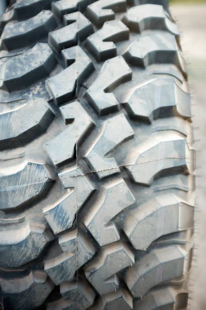istock Heavy rubber treads on an off road tire 945207678