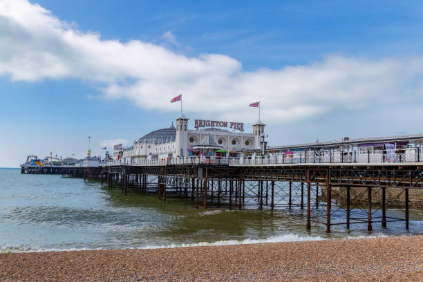 Beautiful sunlight during a sundown on the Brighton pier.