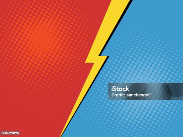 Versus Background Stock Illustration - Download Image Now - Backgrounds, Superhero, Fighting