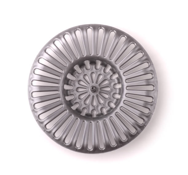 Drain cover Plastic sink drain cover isolated on white Floor Drain Strainer stock pictures, royalty-free photos & images