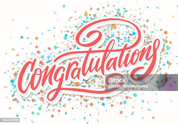 Congratulations Card Hand Lettering Stock Illustration - Download Image Now - Congratulating, Banner - Sign, Web Banner