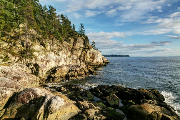 istock rocky formations in Lighthouse Park, West Vancouver, BC, Canada 945230116