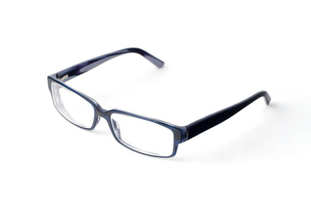 istock Stylish blue glasses with diopter lenses isolated on white background 945248690