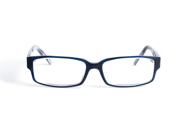 istock Stylish blue glasses with diopter lenses isolated on white background 945248694