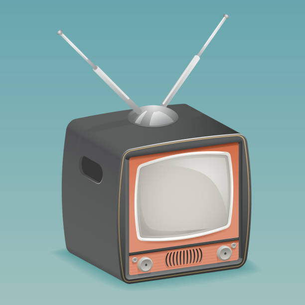 istock Isometric retro vintage old TV placeholder frame icon realistic 3d cartoon design template vector illustration 945251136