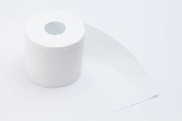 istock White toilet paper roll isolated on a white background 945256248