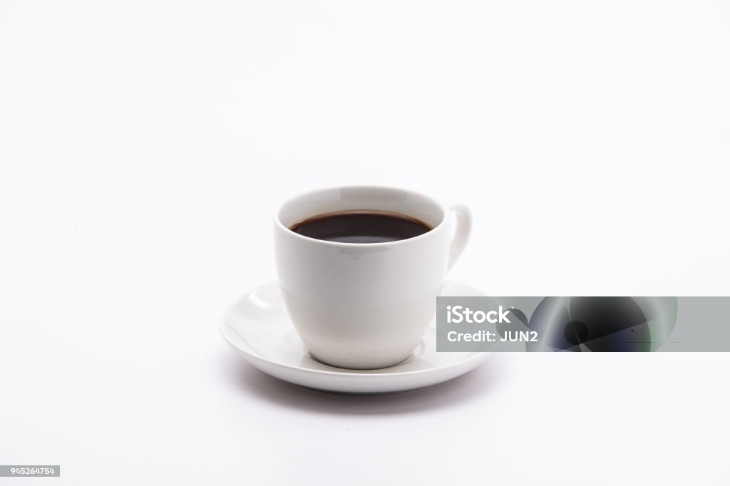 A cup of black coffee isolated on white background Coffee Cup Stock Photo