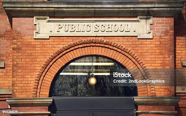 Public School Building Stock Photo - Download Image Now - High School, Old-fashioned, Elementary School Building