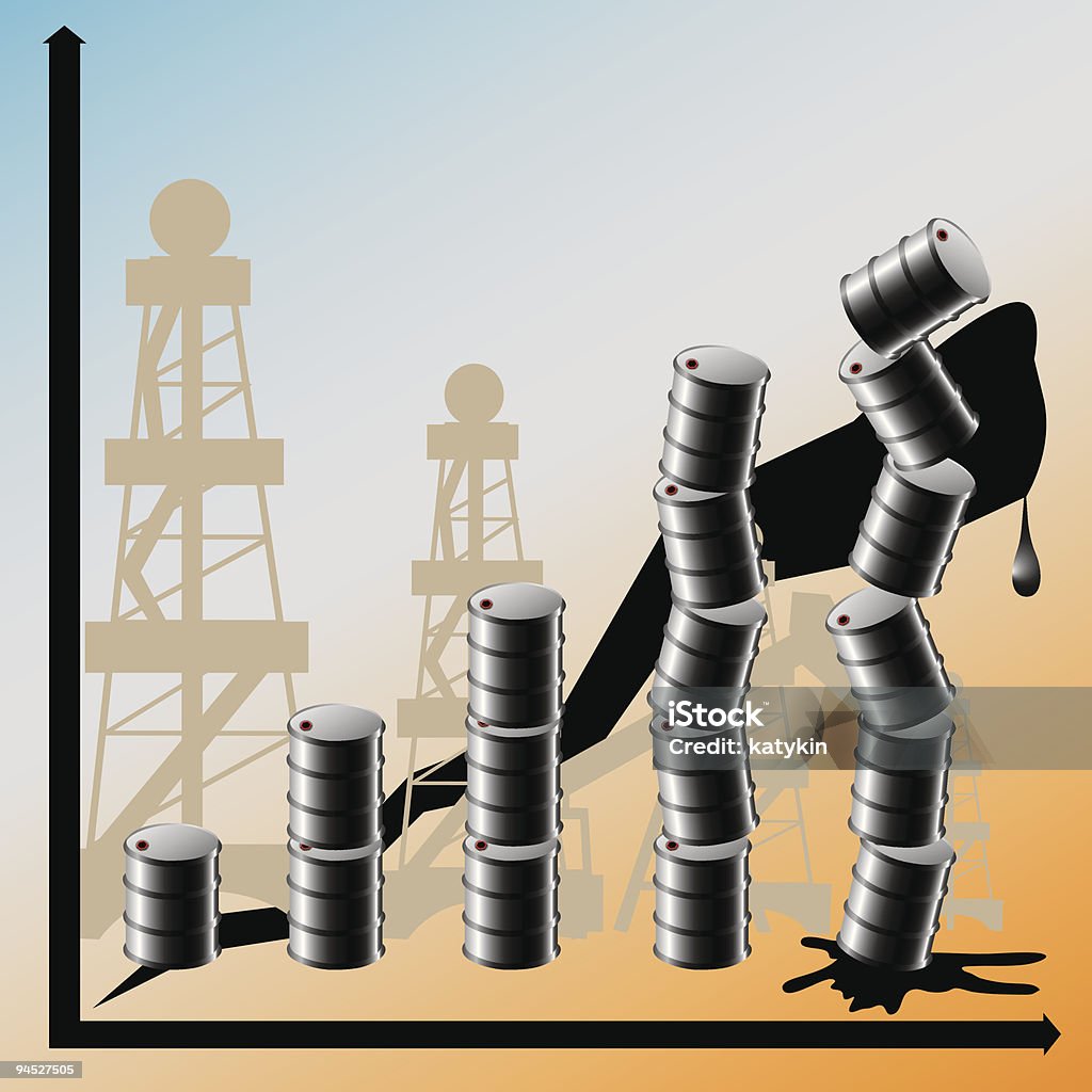 Цены на нефть conduces предварительного глобального кризиса. - Векторная графика Без людей роялти-фри