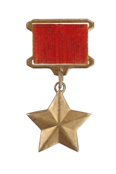 골드 스타 메달은 제목에서 소 연방 영웅의 받는 사람을 식별 하는 특별 한 휘장 - 1934년 뉴스 사진 이미지