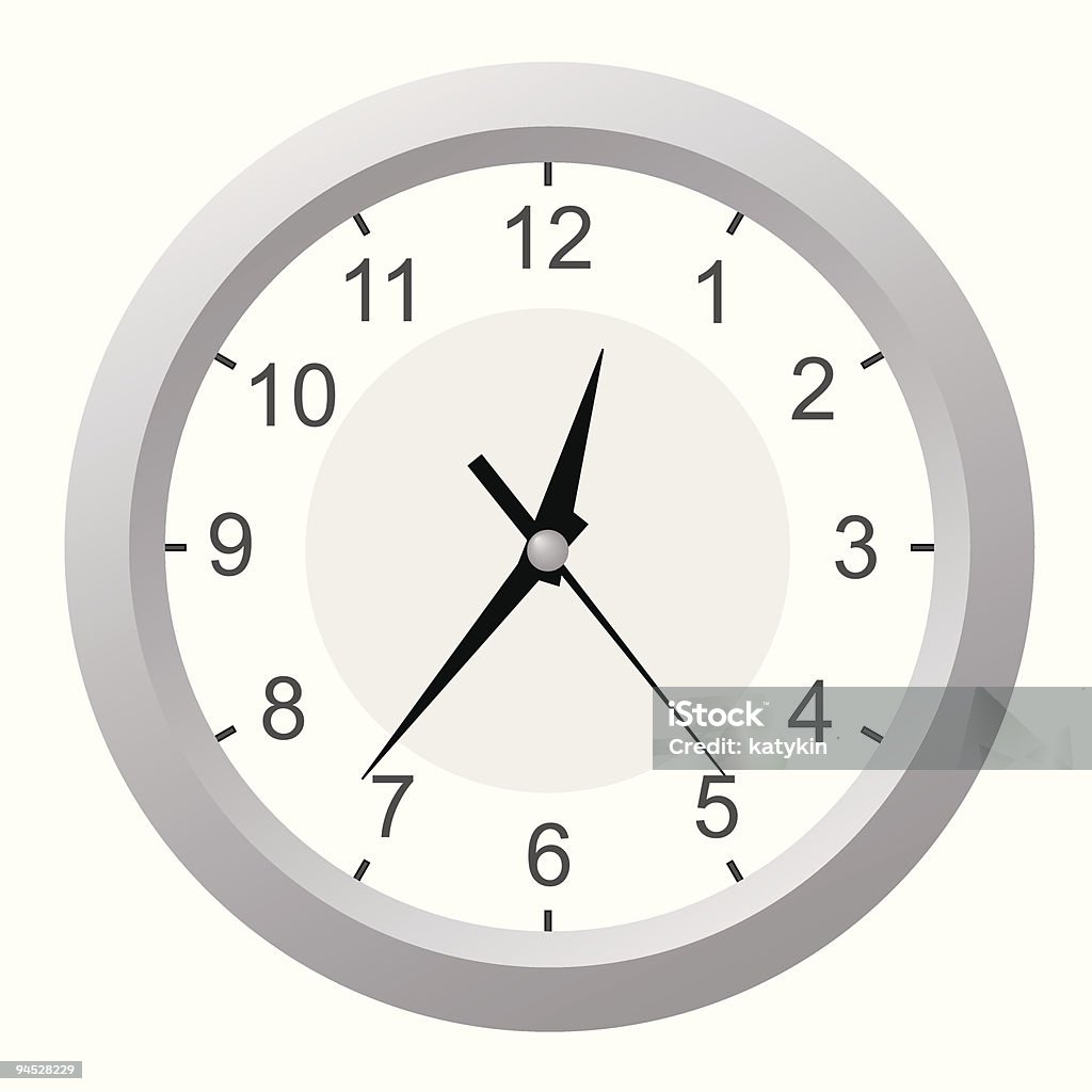 Reloj de pared blanco. - arte vectorial de Aguja de Reloj libre de derechos