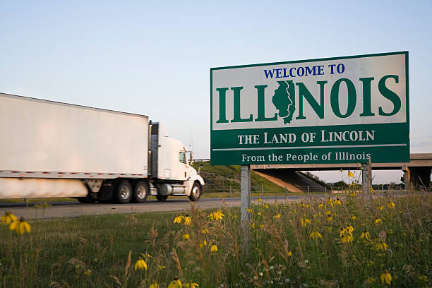 istock Semi Truck entering Illinois 94529008