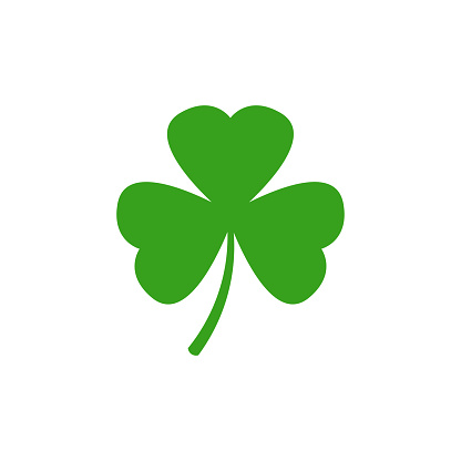 Clover vector icon. Shamrock vector icon on white background