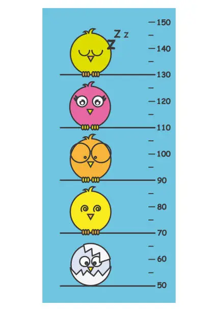 Vector illustration of children meter wall