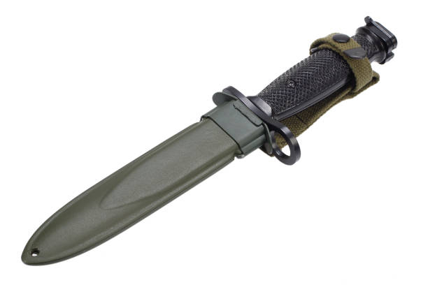 baïonnette du fusil m16 - dagger military isolated bayonet photos et images de collection