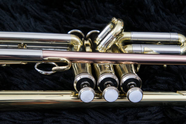 istock Brass musical instrument, trumpet close up 945300800