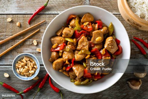 Kung Pao Chicken Stock Photo - Download Image Now - Chicken Meat, Peanut - Food, Food